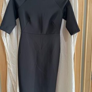 Calvin Klein Blue Sheath Dress 3/4 Raglan Sleeves Crew Neck